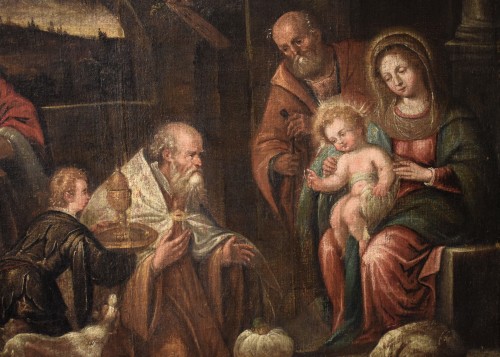 Nativité et Adoration des Mages,  artiste vénitien fin du XVIe siècle - Romano Ischia